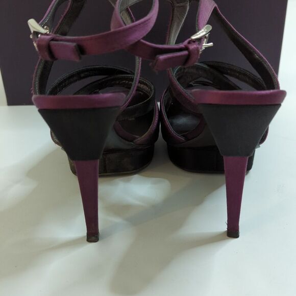 Prada Satin Platforms Peep Toe Size 8 1/2 - Picture 6 of 10